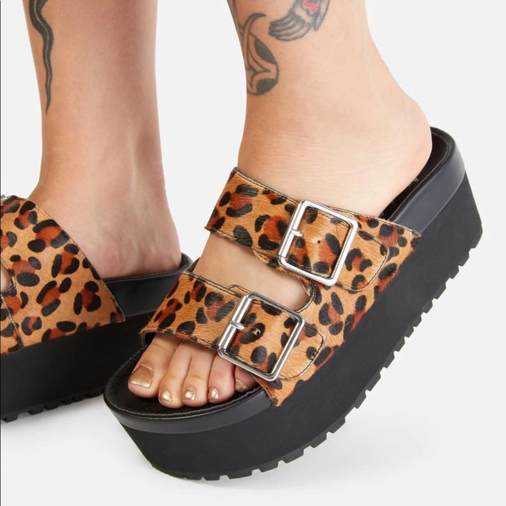 NEW IN BOX, Charla Tedrick SWAGGER LEOPARD PLATFORM SANDAL